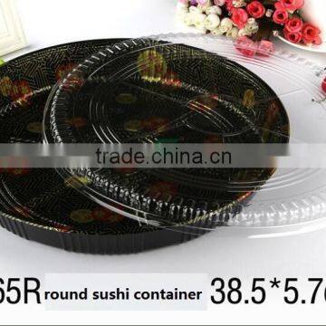 TOP quality 65R embossing sakura round plastic sushi box