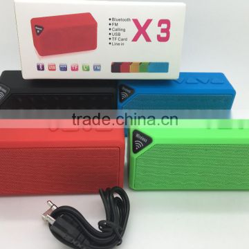 With FM Radio Support TF Card Portable Wireless Mini Bluetooth Speaker X3, Mobile USB Speaker