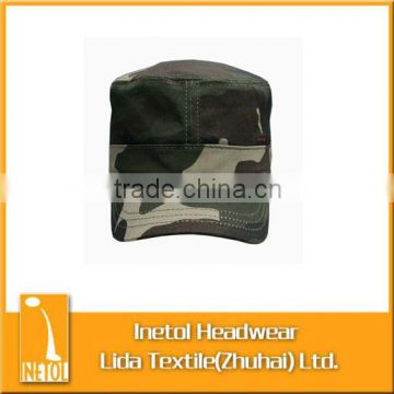 polo twill flat top military hat