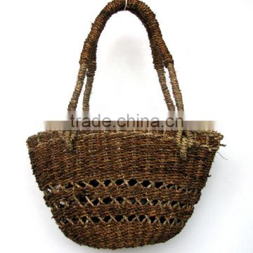 Ladies Fashion Tote Grass Woven Handbag