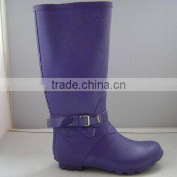 Purple women durable cheap rubber rain boots