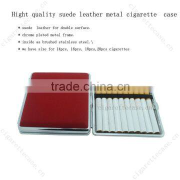 2014 high quality Red suede leather cigarette case box wallet holder smoking set