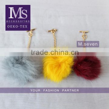 Customized size colorful cute rabbit fur pom pom ball for decoration