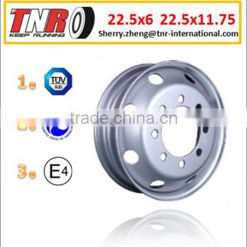 22.5 inch wheel rim for tubeless truck and bus tire with 6-14 diameter
