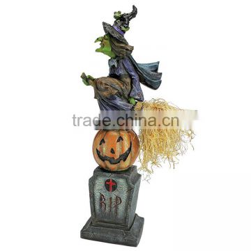 Personalized Handmade Painted Decorative Resin Halloween The Witchs Halloween Statue