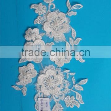2017 hot sale 3d bridal lace applique hand work saree designs photos