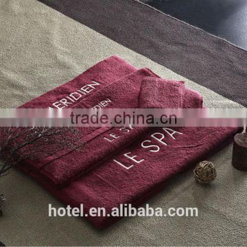 Five star Hotel colored towel dyed towels with embrodery logo