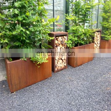 2 Meter Rectangular Corten Steel Planters / flowerpot for Cottage