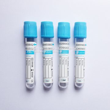 blue top 9NC blood collection tube, 3.2% sodium citrate, CE and ISO13485