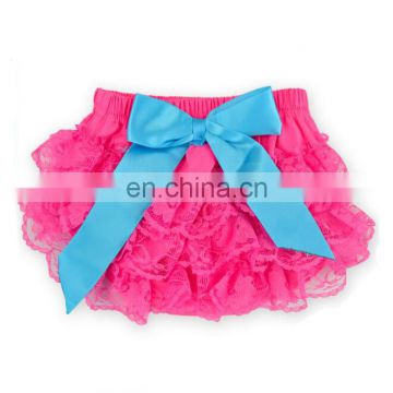 Factory cheap Newborn Infant lace diaper covers children ruffle bloomers baby underwear
