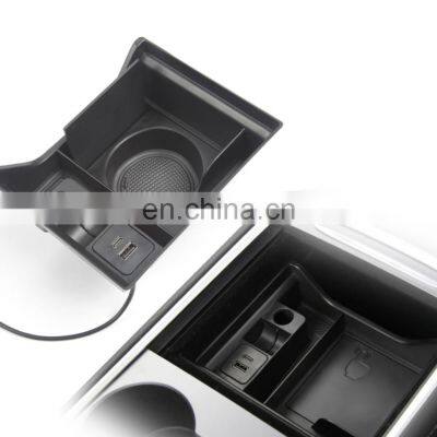 2021 accessories parts interior silicone armrest rest storage box center control console organizer tray for tesla model 3 y