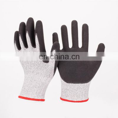 HY 13G Safety Industrial Heavy Duty Cleaning Gloves Premium Anti-Slip Automotive Anti Cut Nitrile Coated Fishing Glove