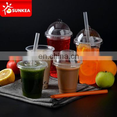 Disposable clear 200 ml 300 ml 400 ml 500 ml plastic cup with lid