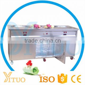 New Design Popular Double Plat pans Commercial Fried Ice Cream Machine Price