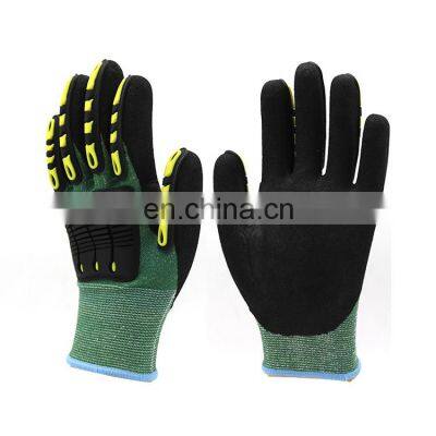 Impact Resistant Mechanic Gloves Power Grip Level 5 Cut Resistant Sandy Nitrile Coated Gloves Working Gloves Manufacturer