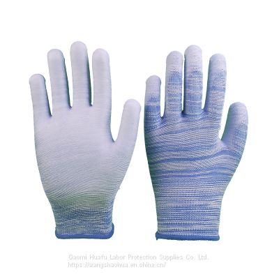 polyester knitted pu palm coated safety work gloves