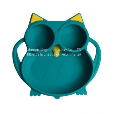 Silicone baby plate baby feeding owl plate
