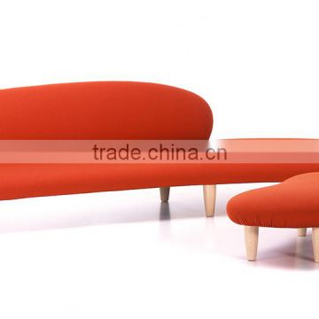 Replica solid wood frame fabric Asia style full pasion red color Freeform sofa, relaxing freeform sofa