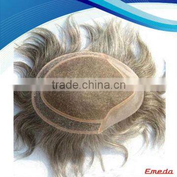 New 2014 products indian hair toupee gray toupee for men