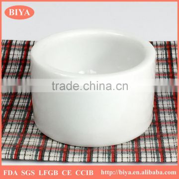 Wholesale Sublimation white porcelain ceramics candle holder stand can custom print decorative desgin