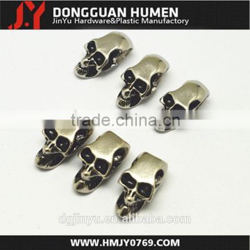 Jinyu custom gold metal skull beads jewelry,galvanized skull beads