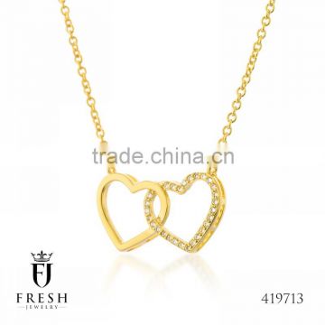 Fashion Gold Plated Necklace - 419713 , Wholesale Gold Plated Jewellery, Gold Plated Jewellery Manufacturer, CZ Cubic Zircon AAA