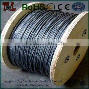 stainless steel wire rope 6x19+FC Diameter from 2mm to 18mm