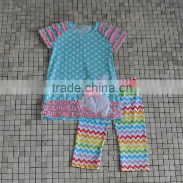 cute rabbit top match rainbow chevron capri newborn baby easter outfits