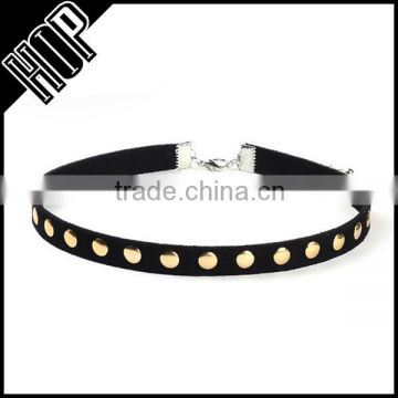 Best selling fashion punk style black leather necklace