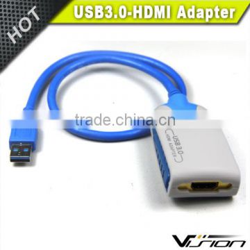 High quality blue for mac os USB 3.0 male to HDMI female adapter
