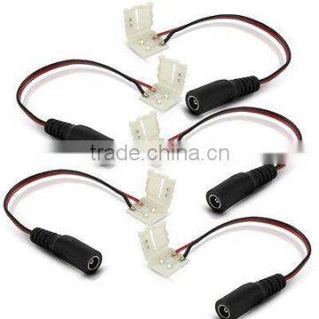 5050 led flexible strip waterproof DC jack connector on end