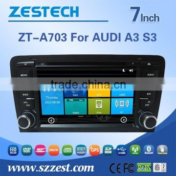 ZESTECH in dash digital TV Dvd player GPS radio 7" car dvd player for Audi A3 S3 car dvd player with gps