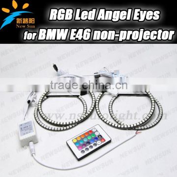 Led angle eyes RGB remote control color change for bmw E46 with non projector