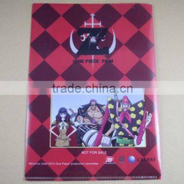 Customized A4 size plastic folder , full color printing L shape pp file folder