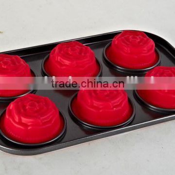 6cups cake decorating silicone cake mold