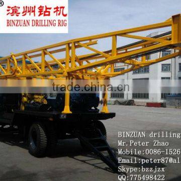 High drilling ability!! 300m trailer mounted water well drilling rig