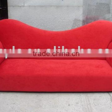 red relaxing fabric sofa