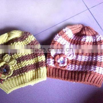 Handmade wool hat, 100% wool knitting winter hat