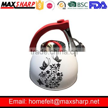 Butterfly and Flower Stainless Steel Kettle, Tea Pot