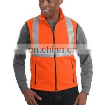 hot selling orange safety durable vest ,refelctive vest with front zipper closure
