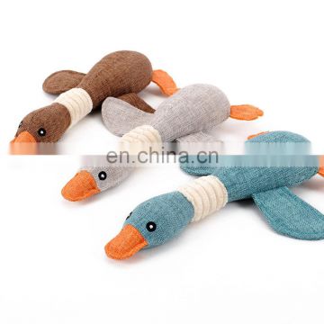 Dog Chew Toys Pet Wild Goose Stuffed Plush Puppy Squeaky Dog Toy for Small and Medium Dogs