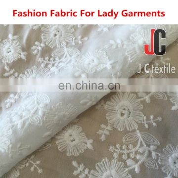 JC3383 shaoxing Soft hand feel 100% polyester chiffon embroidered silk fabric