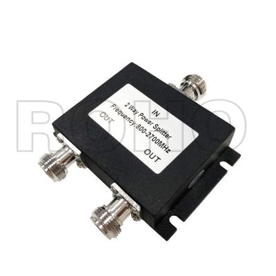 800-2700MHz Indoor 2 Way 50W Microstrip Power Divider Splitter with N Female Connector