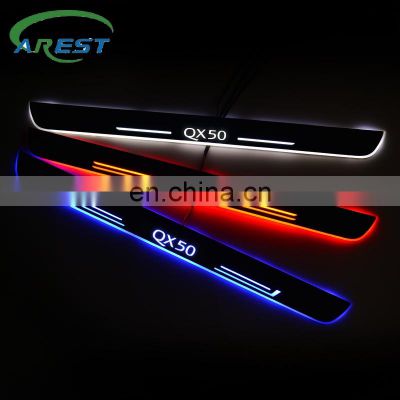 Carest LED Door Sill Streamed For INFINITI QX50 2013-2020 Scuff Plate Acrylic Door Sills Car Sticker Accessories