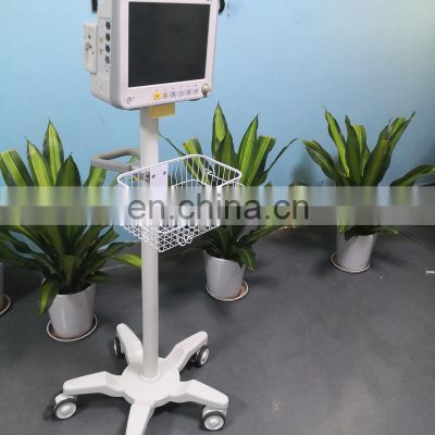 Newly Upgraded Stainless Steel Medical Trolley Patient Monitor Trolley  Laptop Crash Cart for Hospital