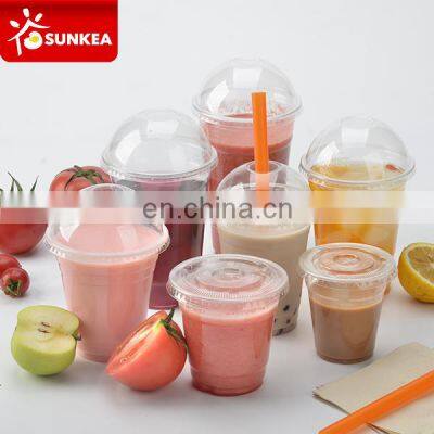 Disposable custom plastic cup with swirly straw for milk shake