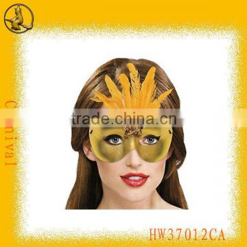 Golden Feather Half Face Masquerade Masks for Girls