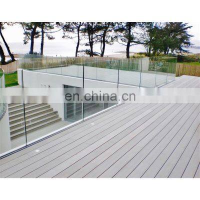 Custom exterior used aluminum U channel with frameless glass railings