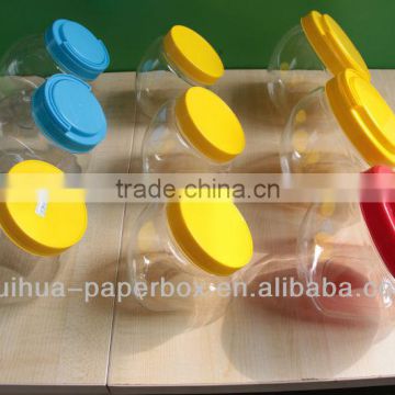 wide open plastic screw cap can for candy