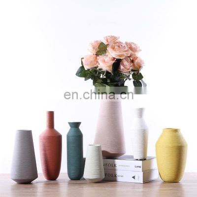 Creative Blue Color Plum Color Dark Gray Color Ceramic Porcelain Vases For Home Decoration